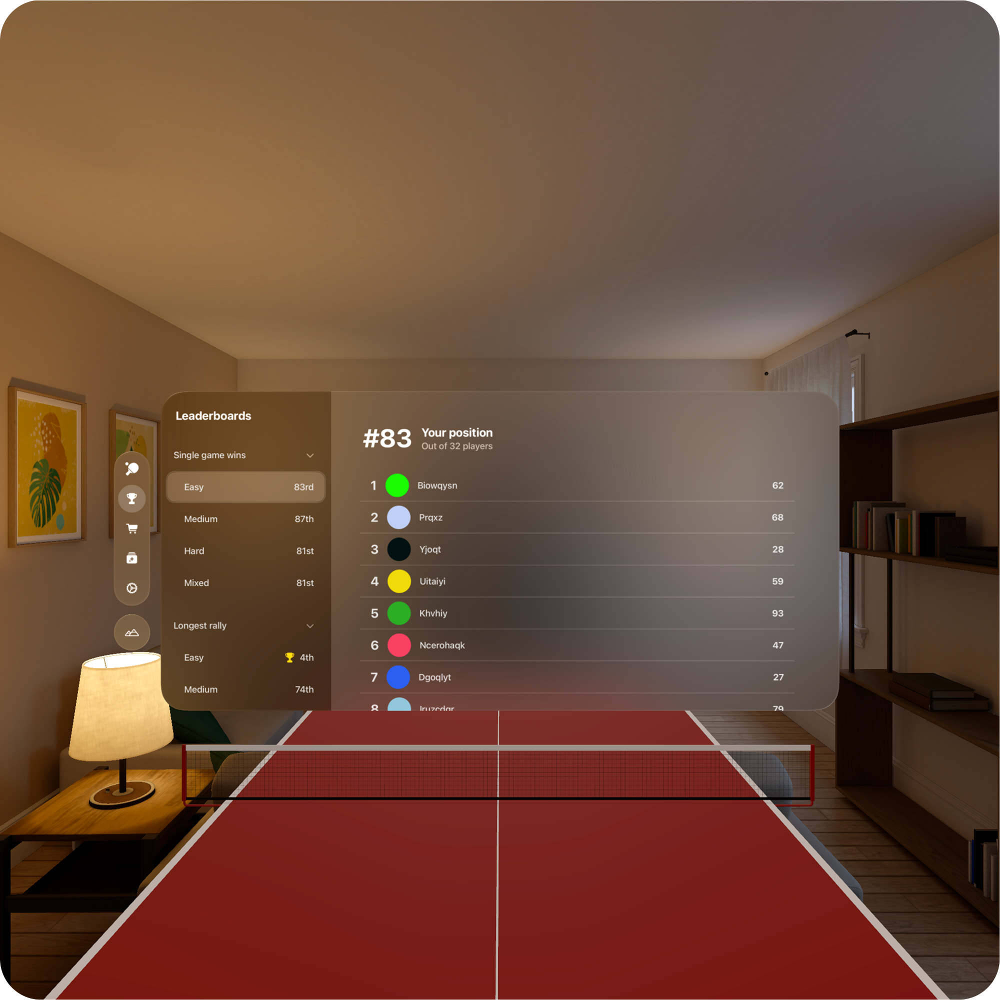 Ping Pong Club - Leaderboards