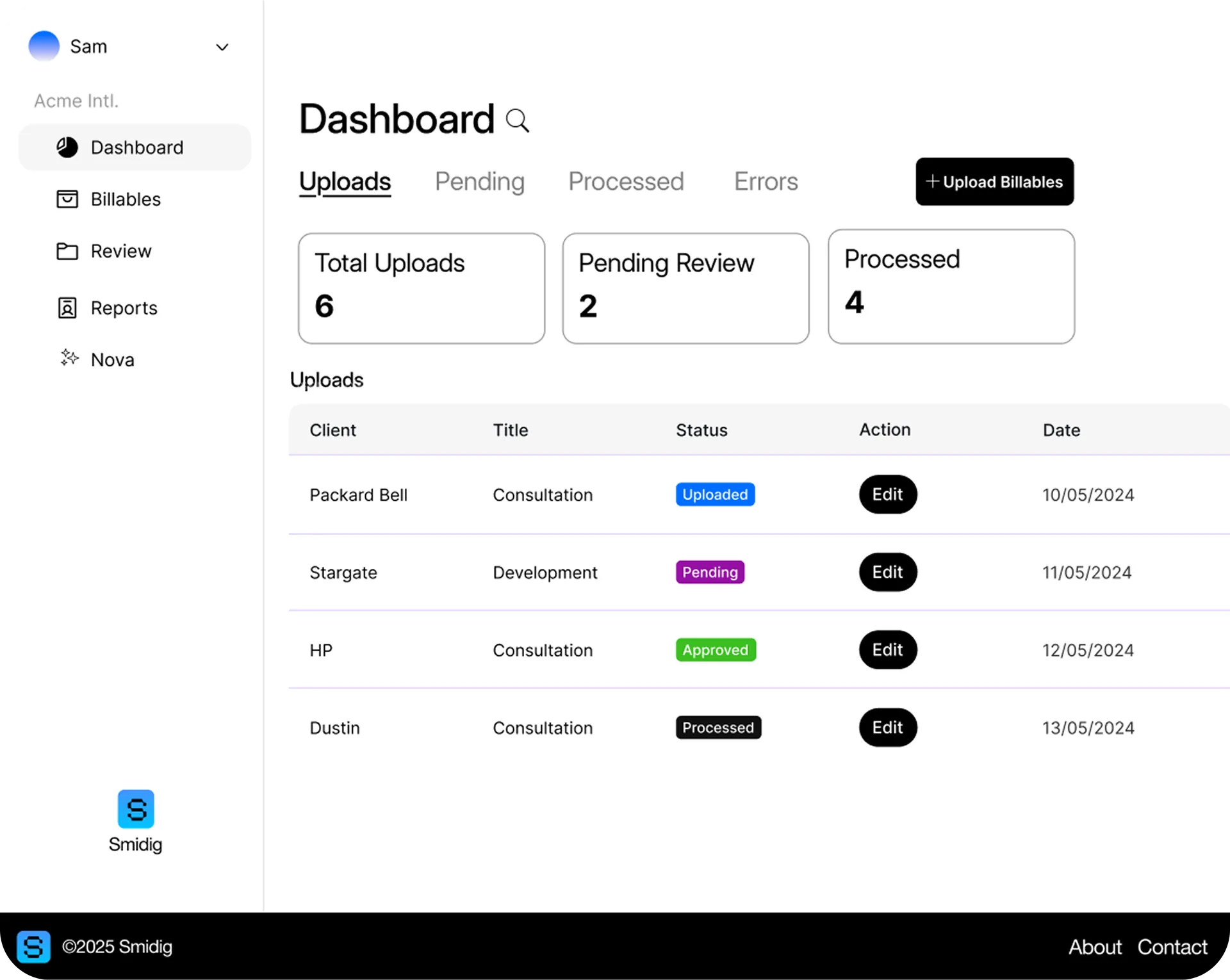 Smidig AI - Dashboard